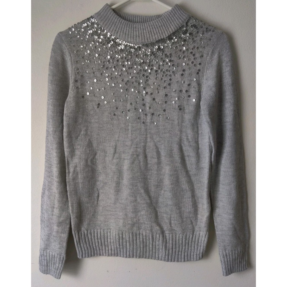 Juicy Couture Women's Gray Sequin Pull-over Sweater Size XS NWT **See Pics** - Picture 1 of 7